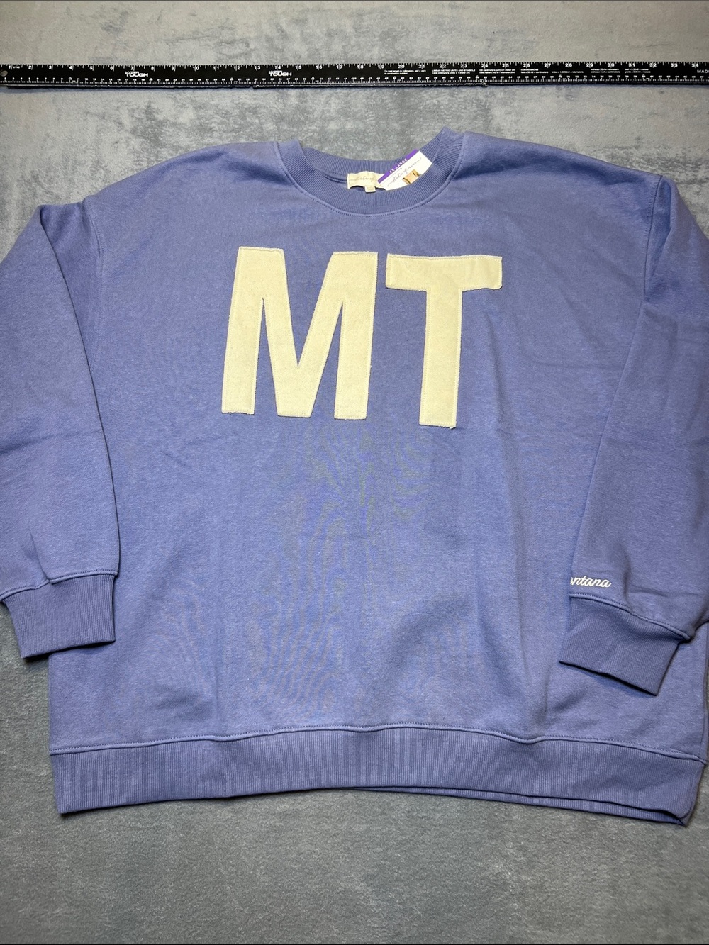 State of Mind Lavender Crewneck Sweater with Cream 'MT' Patch